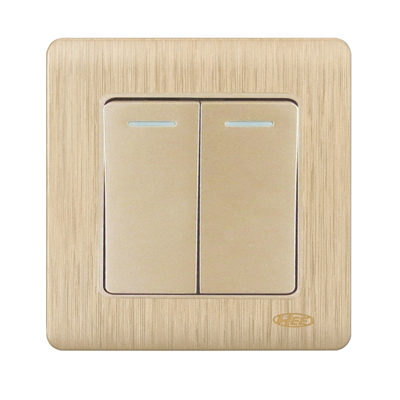 HEE Rose Gold 2 Gang 1 Way Switch